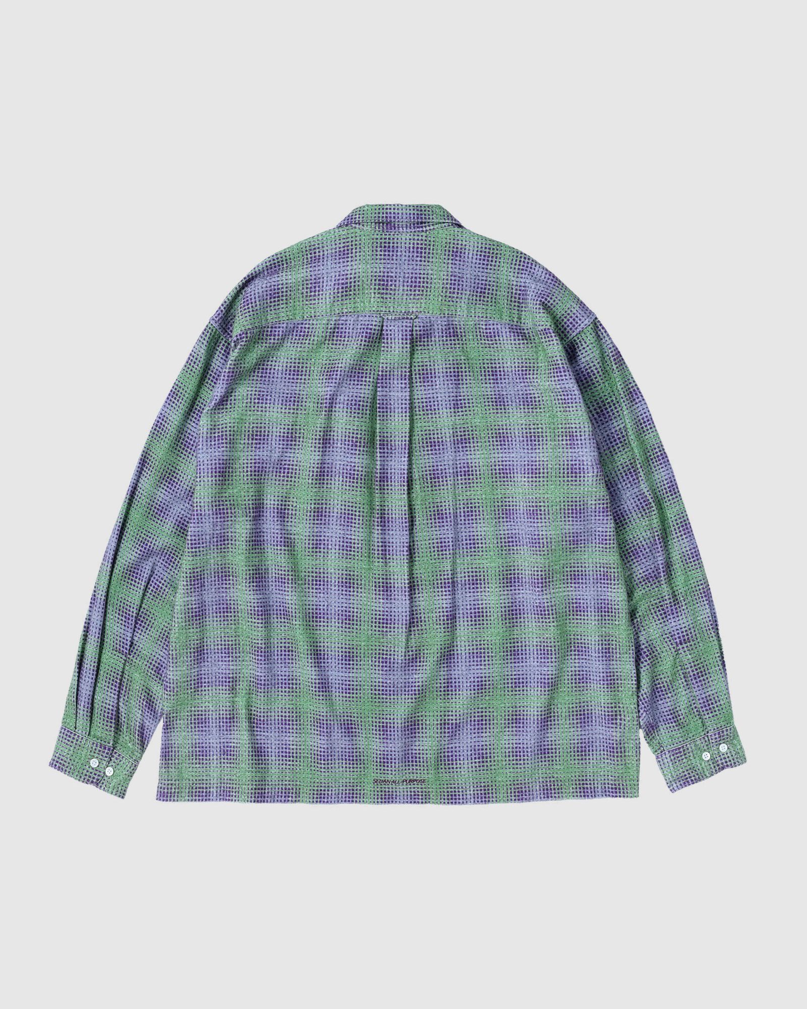 セダンオールパーパス FW25 Printed Plaid Flannel Open Collar Shirt(SD25F-SH02)Green×Purple☆9月6日(土)発売！