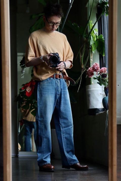 A.PRESSE No.2 Washed Denim Pantsスタイル34