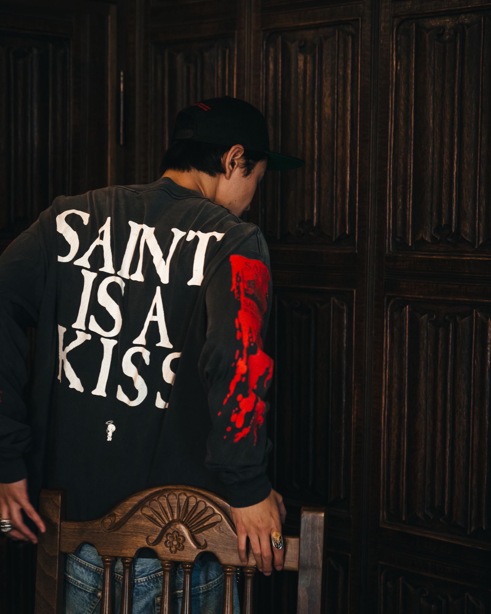 セントマイケル Tシャツ SAINT IS A KISS LS TEE(SM-HR1-0000-028)BLACK★9月13日(土)発売！