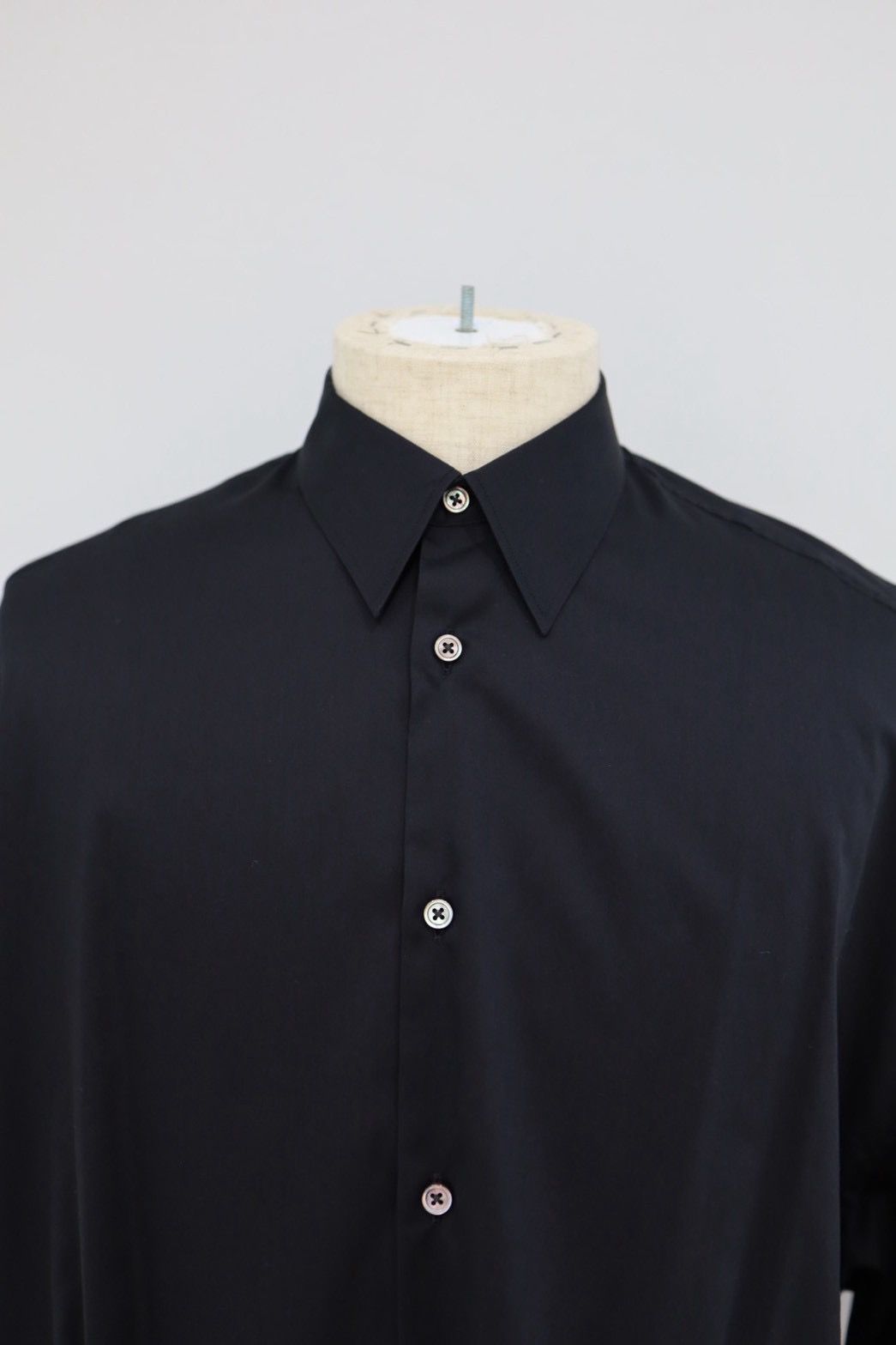 グラフペーパー WOMENS 26SS  Silicon Poplin Deep Slit Regular Collar Shirt(GL261-50183)BLACK☆2月28日(土)発売！