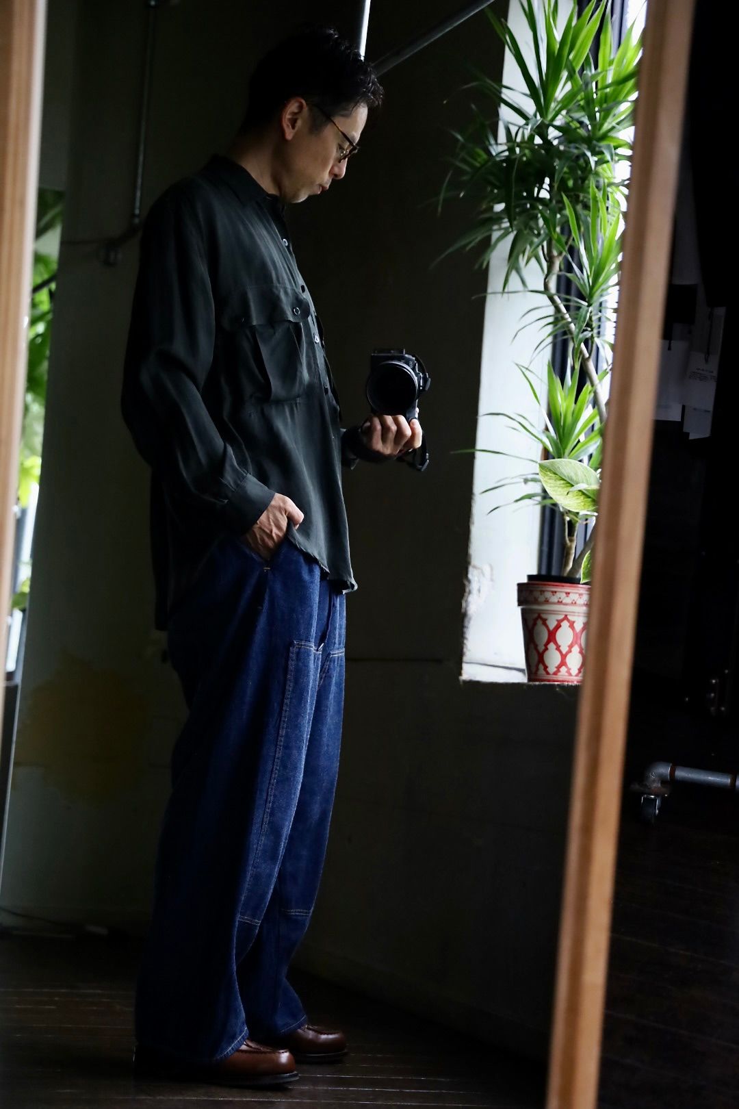 Gurank 25FW 8オンスダブルニーパンツ 8oz raw denim double knee pant (2550)INDIGO