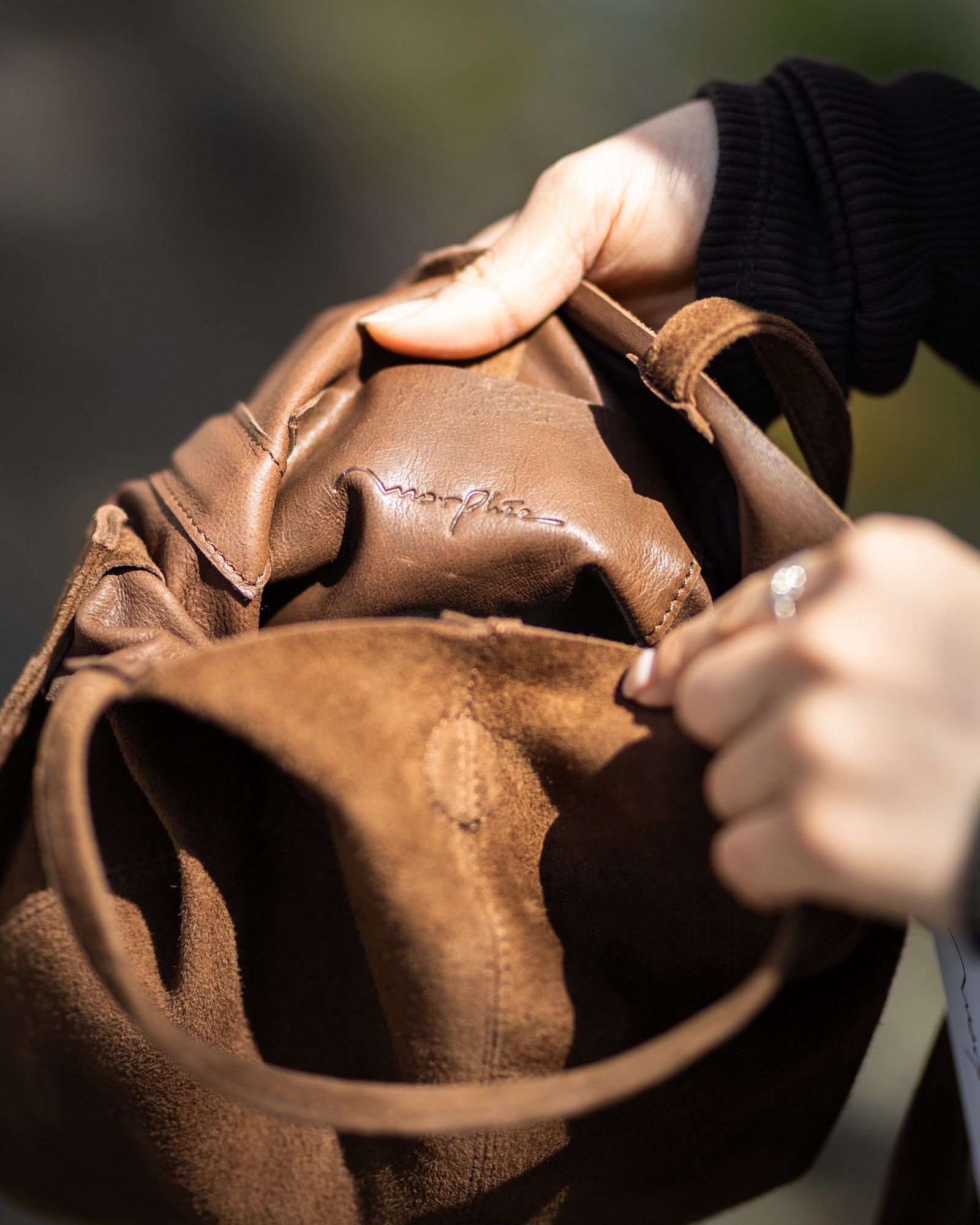 Morphee / モルフェトートバッグ 【SHORT】2WAY SMALL TOTE OIL SUEDE(SS-OCB) COFFEE BROWN☆再入荷しました！