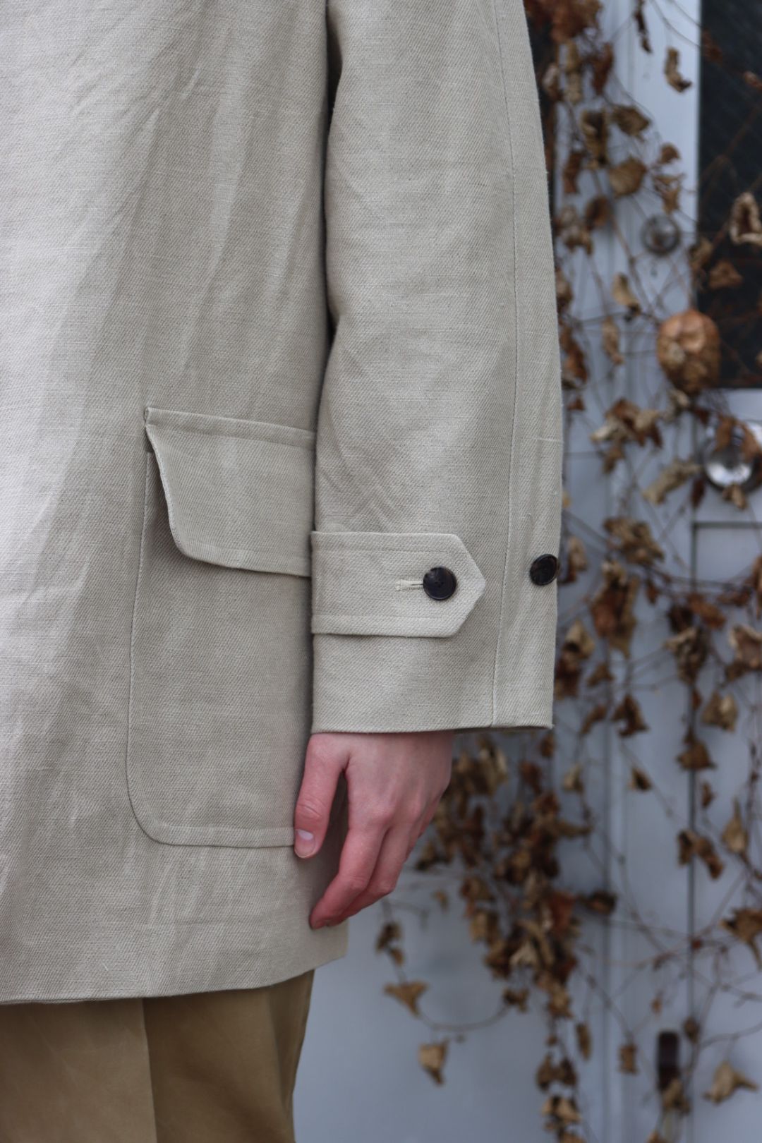 A.PRESSE Linen Half Coat style.2023.1.27 | 3140 | mark