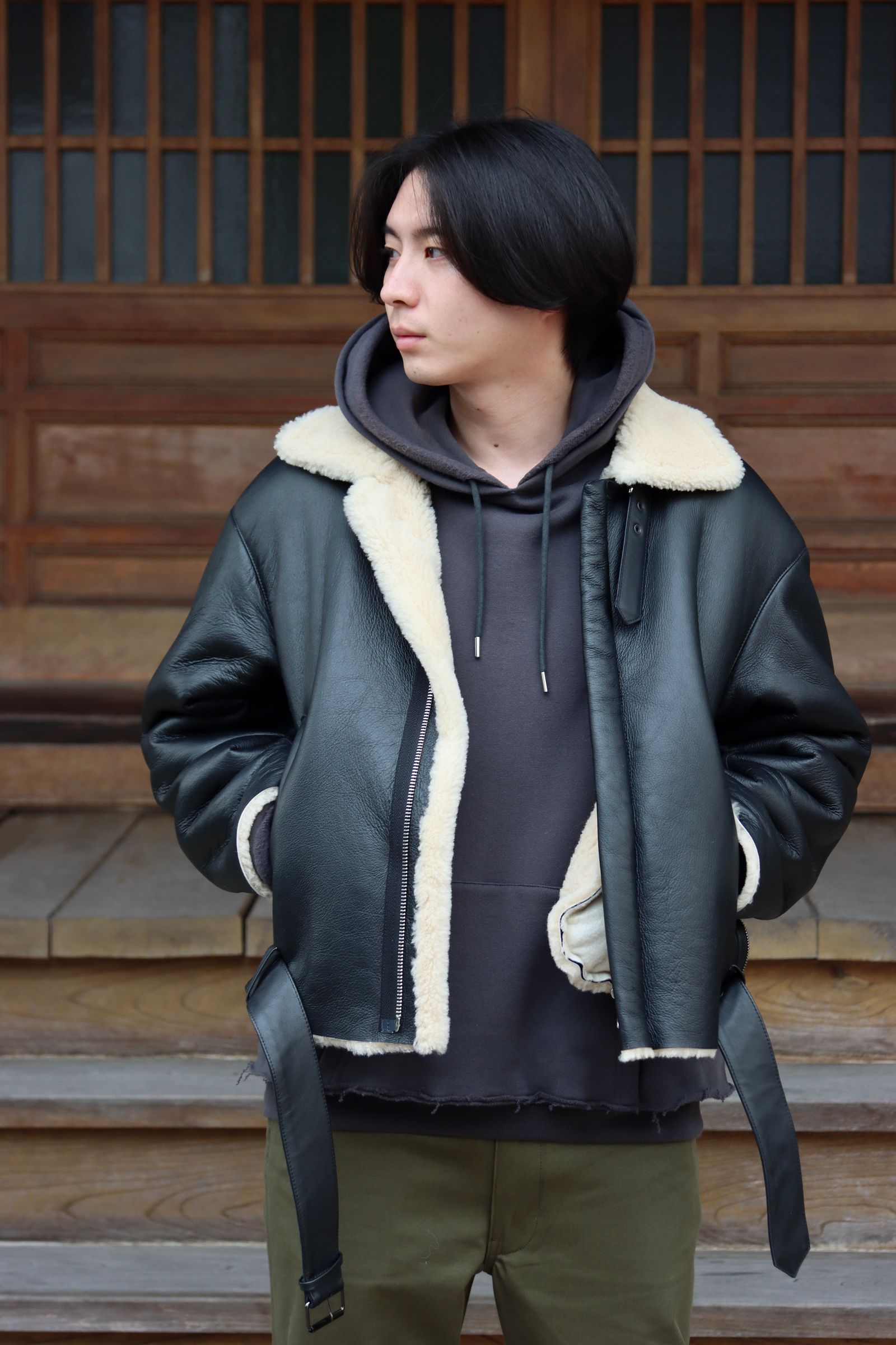 yoke21aw DETACHABLE COLLAR BOMBER JACKET