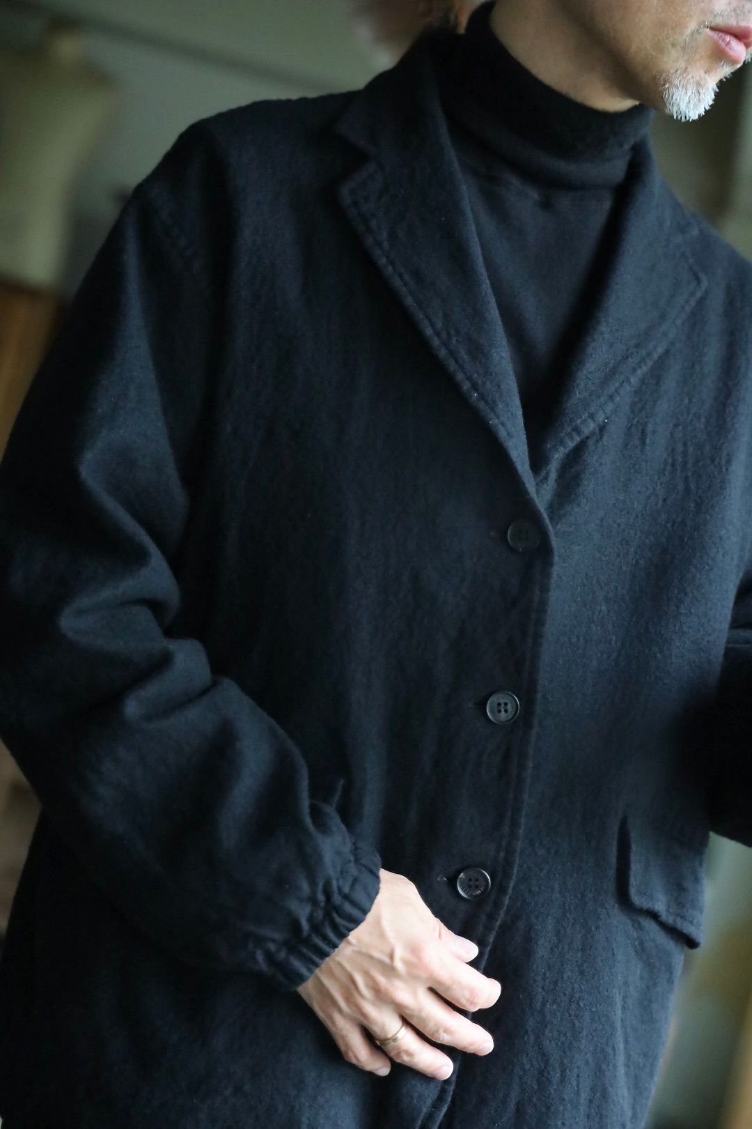 COMME des GARCONS HOMME 26FW ウールサージ製品縮絨3Bジャケットスタイル