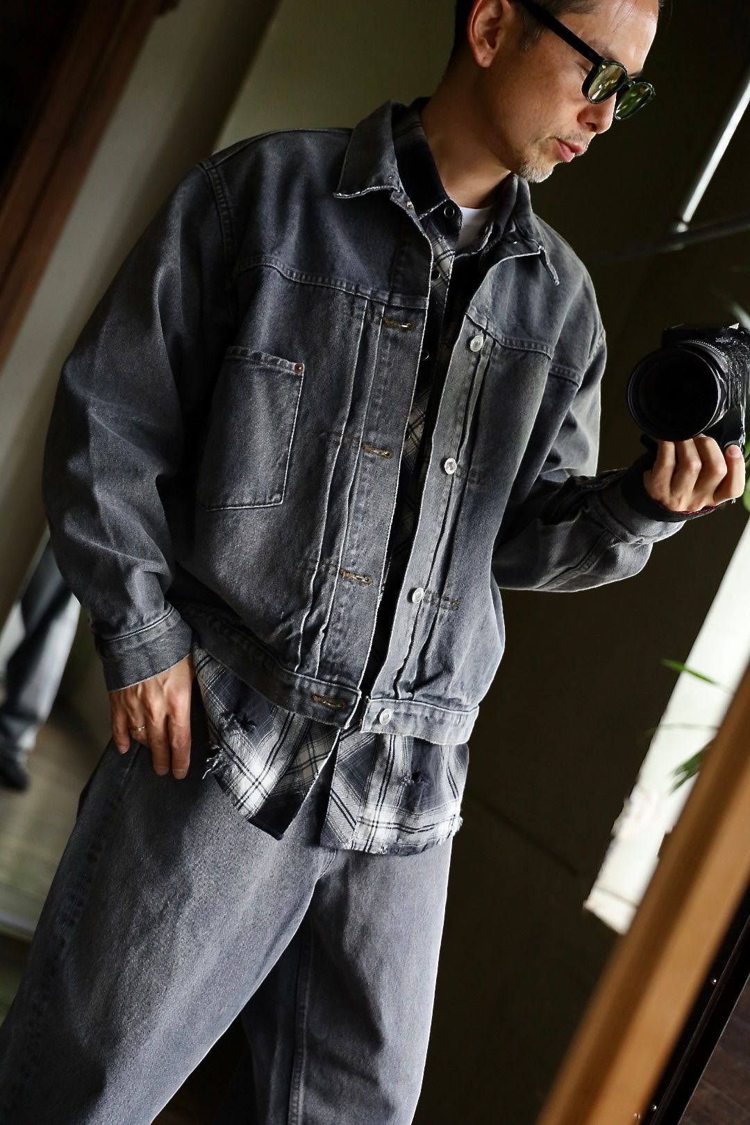 【周りと差がつくスタイリングが完成♪】HERMES ジャケット JIEDA ジエダ 25SS HOLE CREW KNIT (GRAY) | BRAND,JIEDA ジエダ
