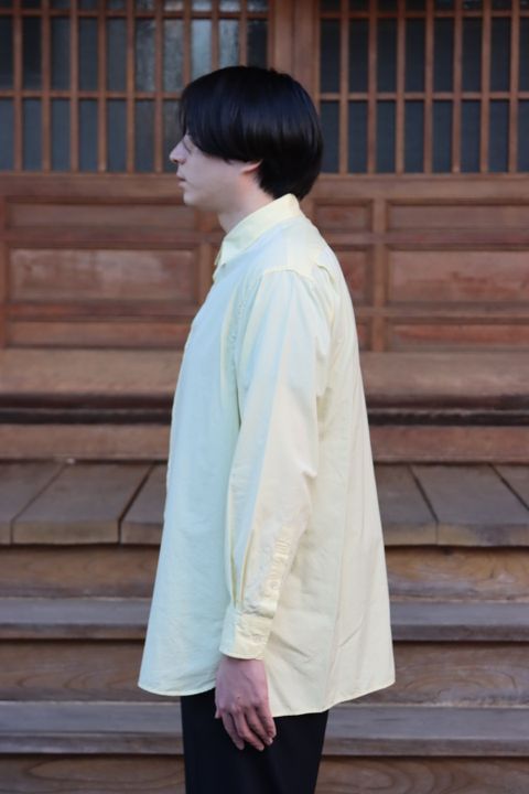 Ets.MATERIAUX Regular collar shirt(YELLOW)style.