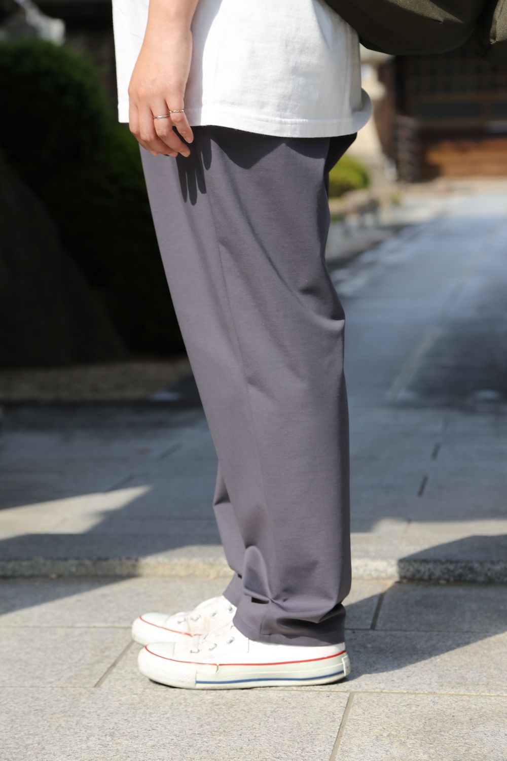 Graphpaper Compact Ponte Chef Pants(GM213-40042B) style. 2021.08.01.