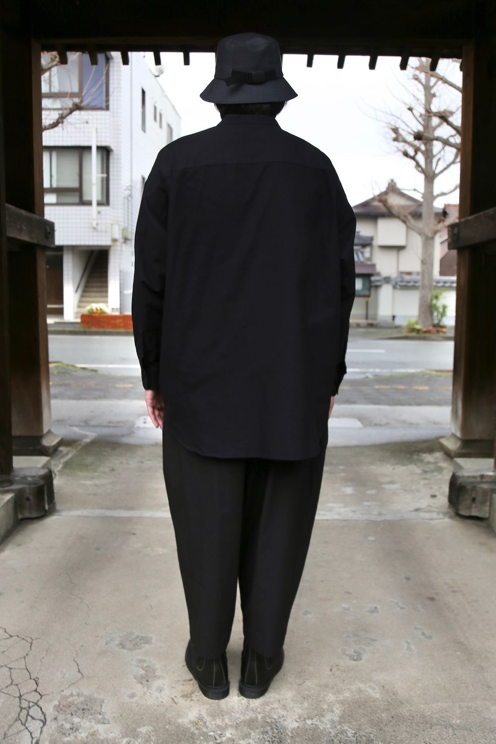 Graphpaper Oxford Oversized Band Collar Shirt style.2021.3