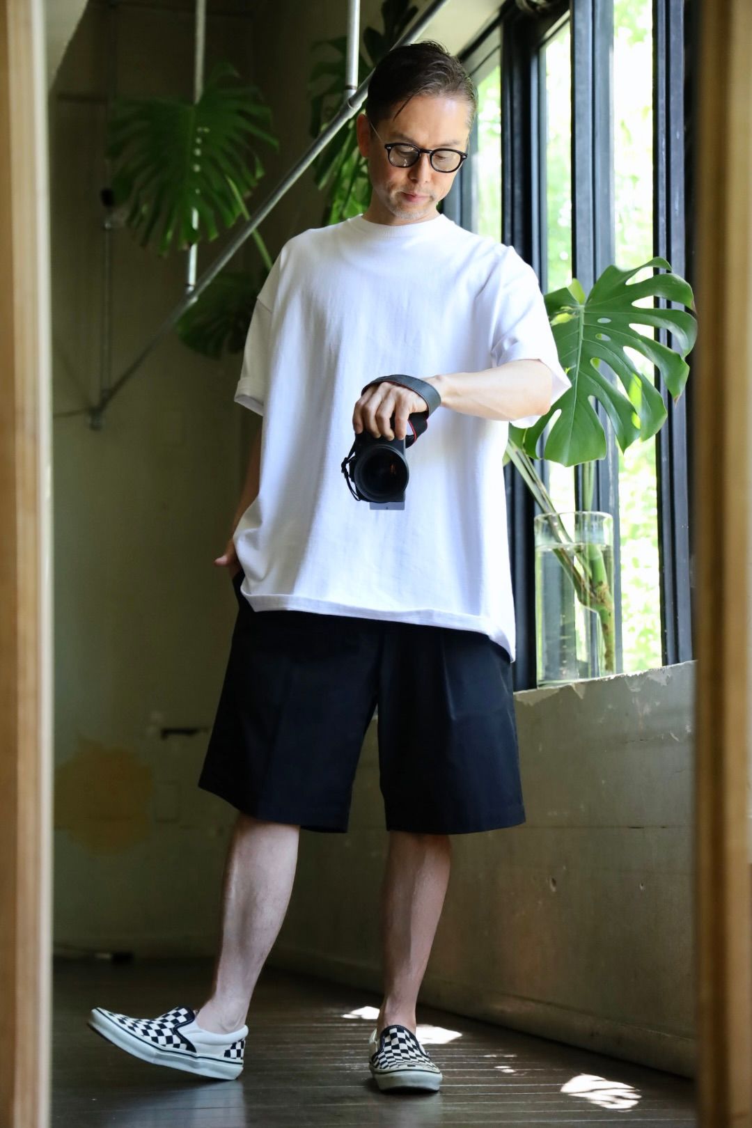 パンツ graphpaper Solotex Twill WideChef Shorts Graphpaper (グラフペーパー) Solotex Twill Wide Chef Shorts