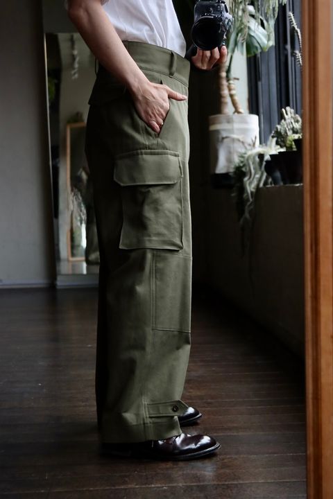 blurhms SS24 blurhms ROOTSTOCK Cotton Serge 47 Pants"OLIVE"スタイル