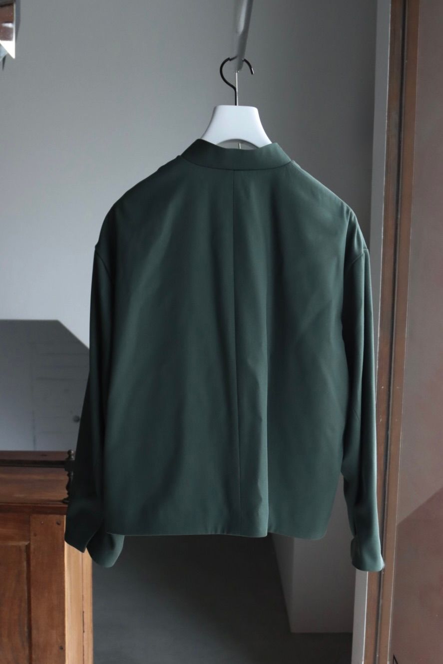 グラフペーパー Women's  25AW Techno Wool Nylon Stand Collar Short Jacket(GL253-20317)GREEN