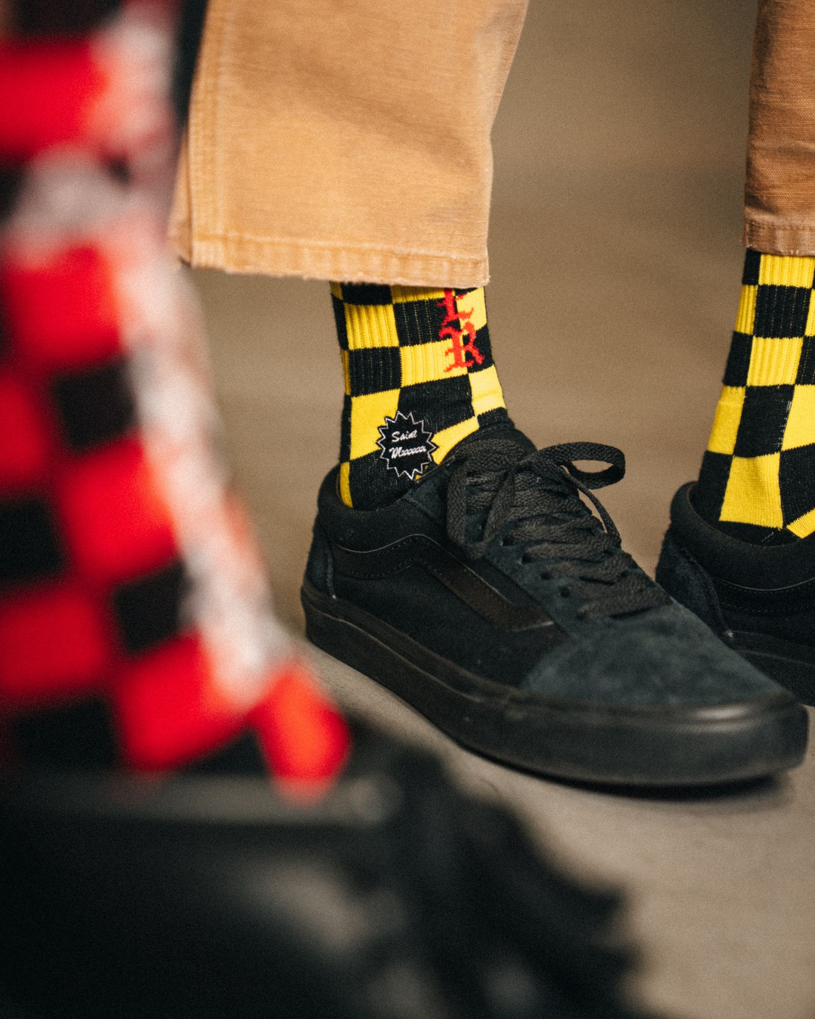 セントマイケル 26AW CHECK SOCKS(SM-MK1-0000-105) BLACK＋YELLOW ☆10月10日(土)発売！