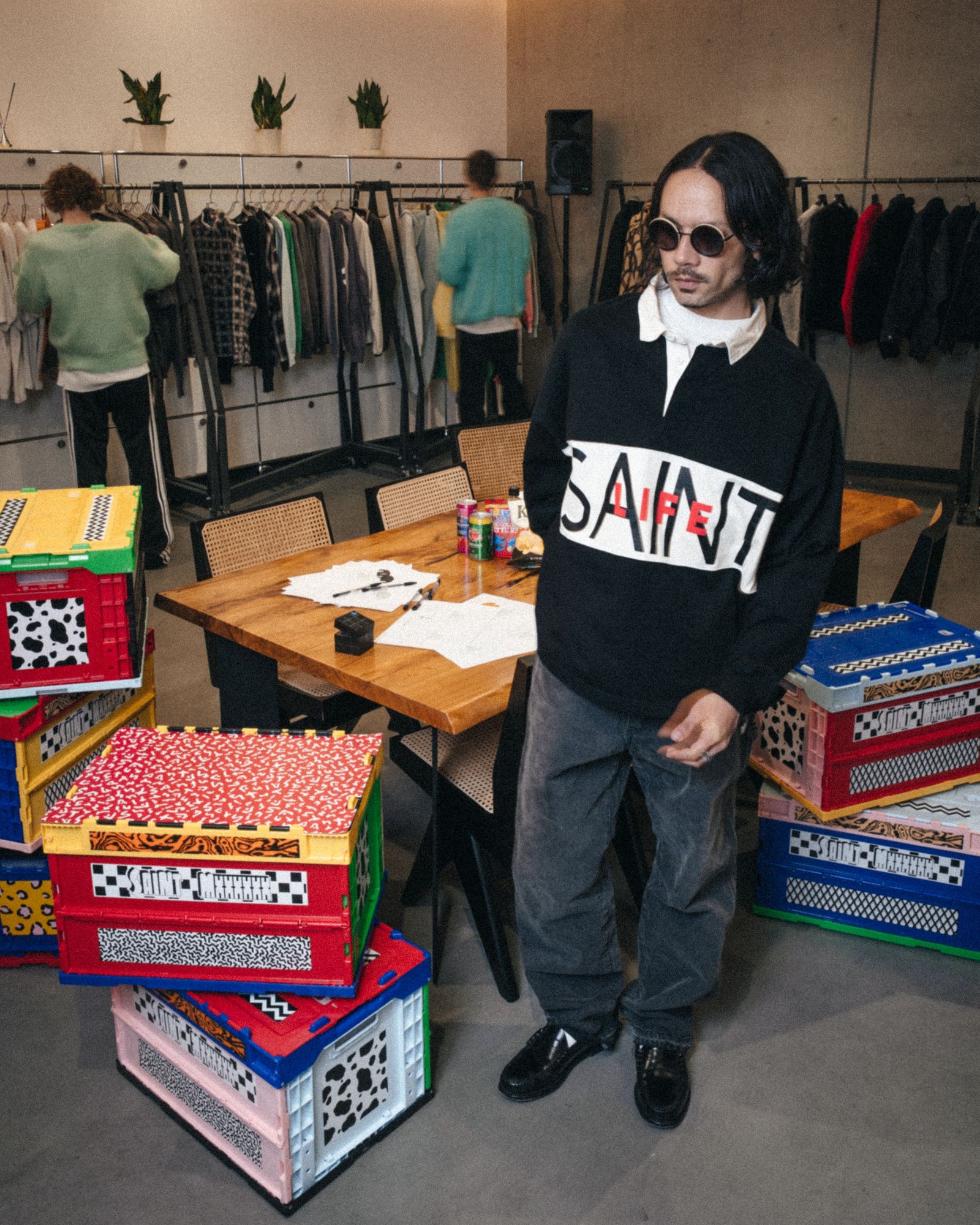 セントマイケル 26AW SAINT LIFE_LS POLO SHIRT (SM-MK1-0000-023) BLACK☆9月19日(土)発売！