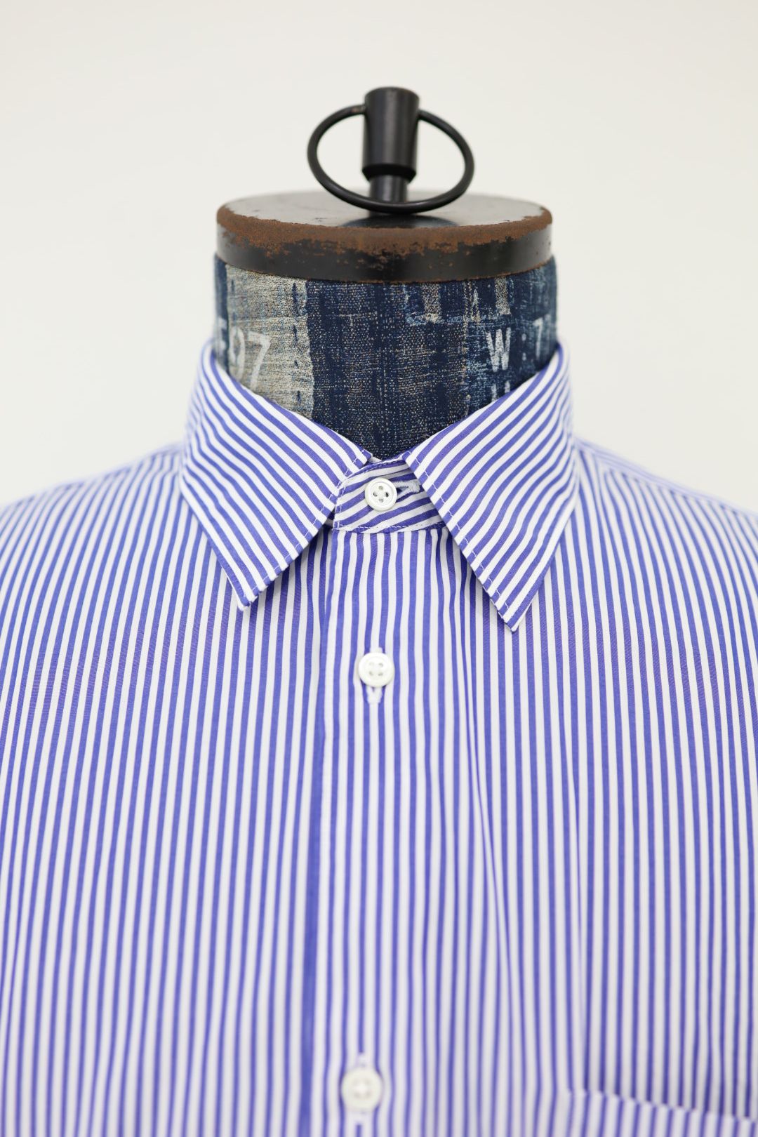 グラフペーパーシャツ Broad Stripe Regular Collar Shirt (GM264-50021STB)BLUE STRIPE☆10月31日(土)発売！