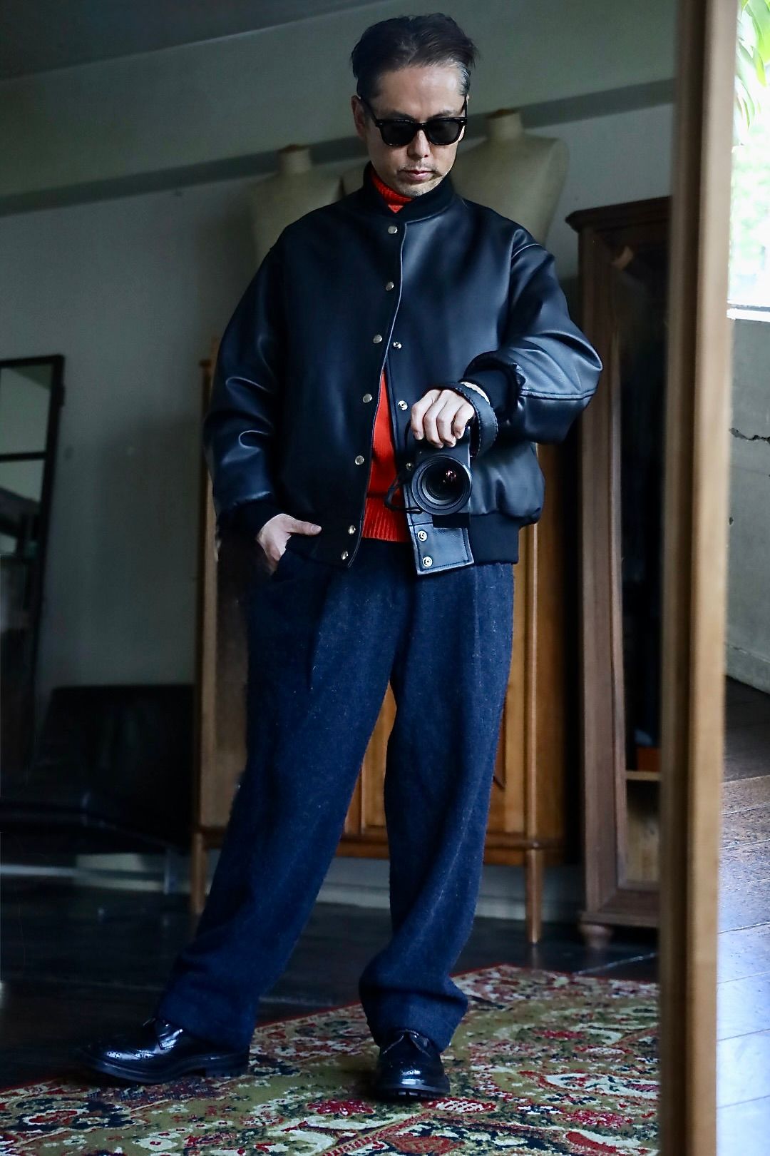 アプレッセ 2025 STYLE2 Leather Award Jacket(25AAP-01-04)D.NAVY