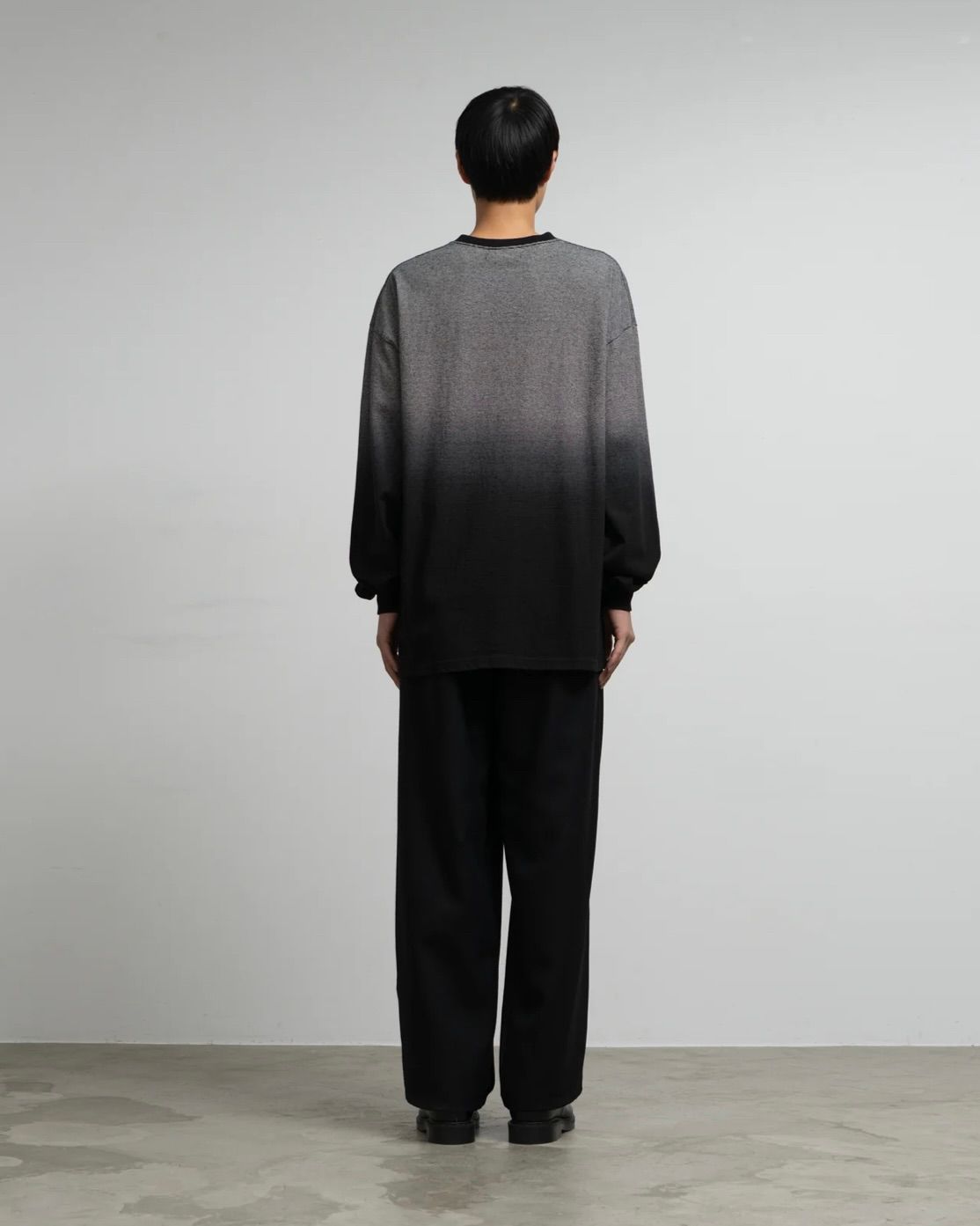グラフペーパー 25AW Gradient Border L/S Tee(GU253-70511)BLACK☆8月9日(土)発売！