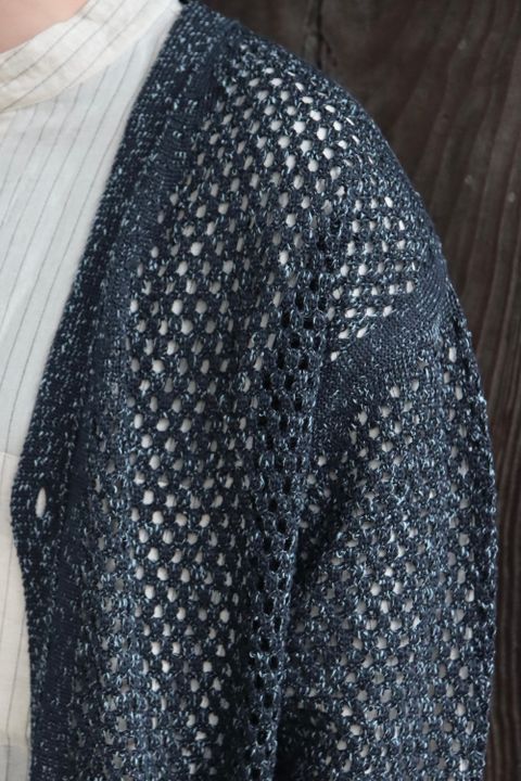 YOKE MESHED KNIT CARDIGAN(YK22SS0345S) style.2022.2.20