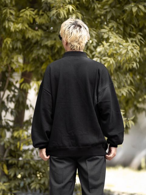 Graphpaper AZUMA Terry Pullover Polo Sweat (BLACK) MARKスタイル！