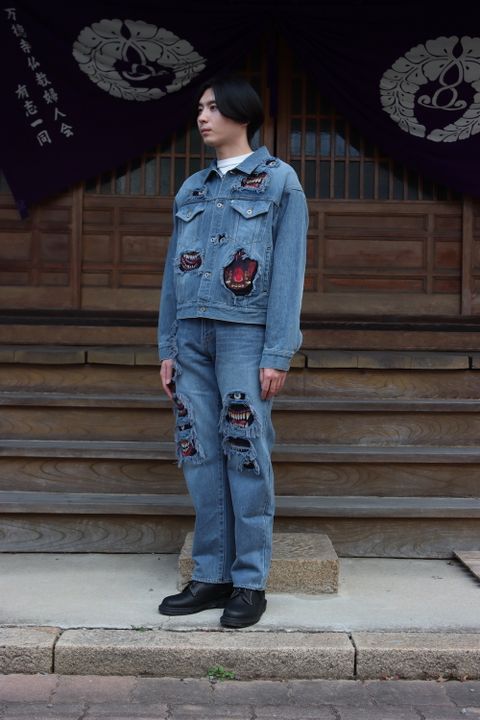 doublet RECYCLE DENIM MONSTER REPAIR JACKET(21AW11BL125) style.2021.9.20.