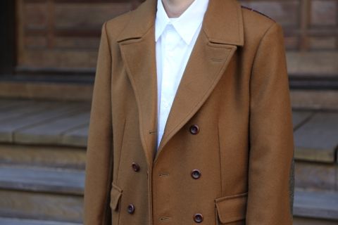 JUNYA WATANABE CDG MAN ウールメルトン×ウールナイロンツイードコート Style.2020.10.18.