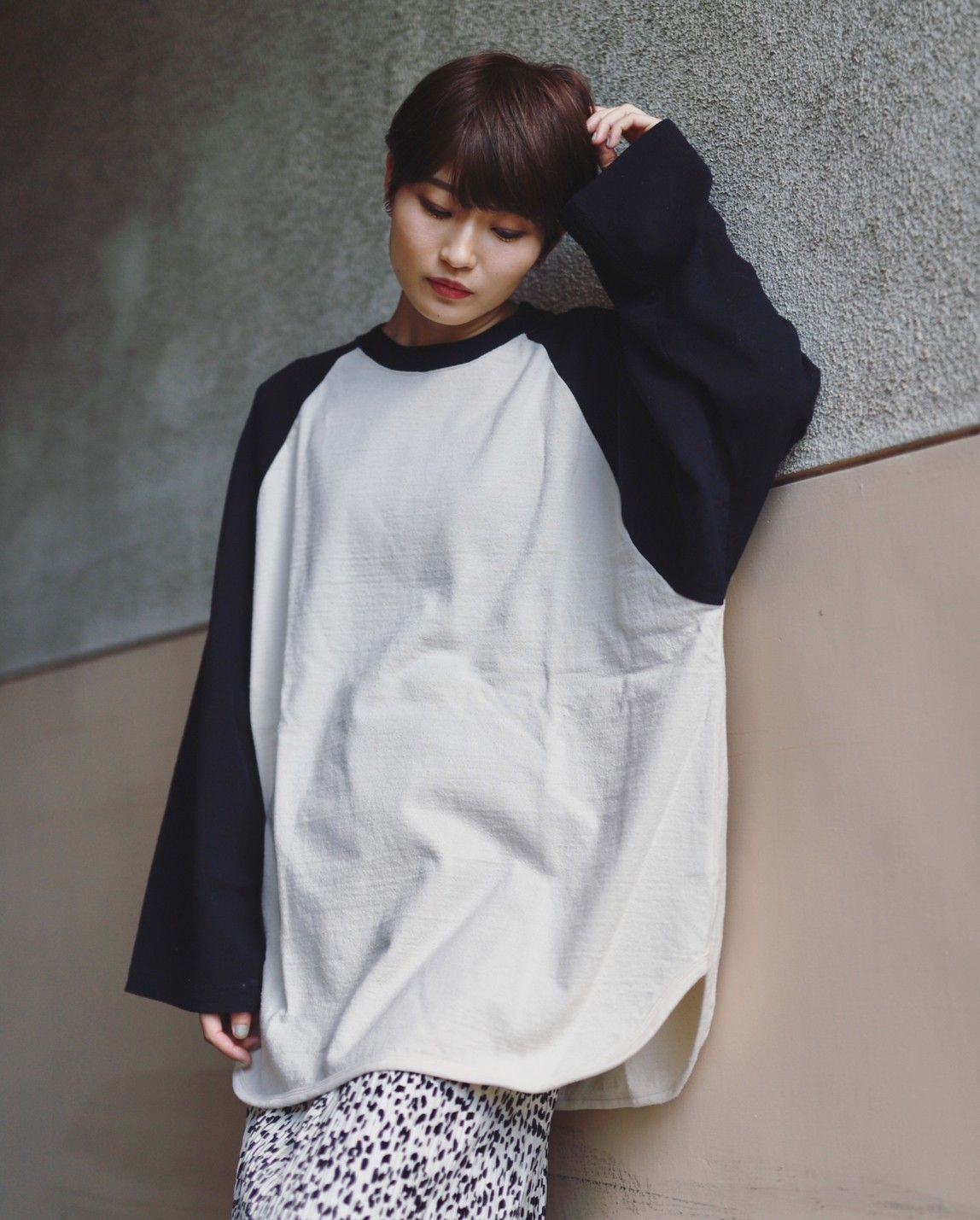 blurhms 新作Co/Silk Nep Baseball Raglan Tee style.2023.10.20