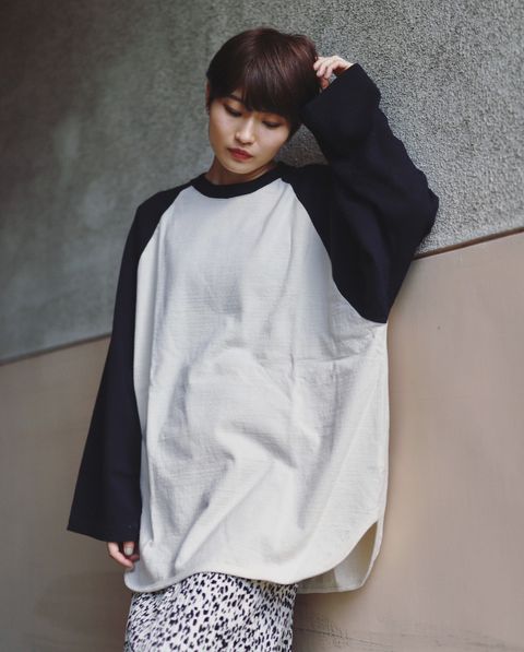 blurhms 新作Co/Silk Nep Baseball Raglan Tee style.2023.10.20