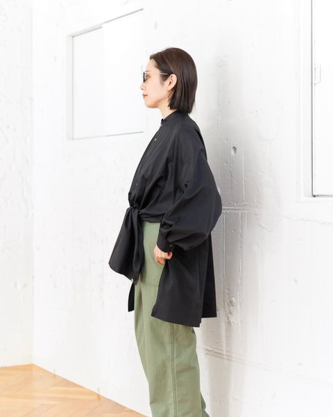 Graphpaper 25SS 新作 Silicon Poplin Deep Slit Band Collar Shirt style.2025.3.12