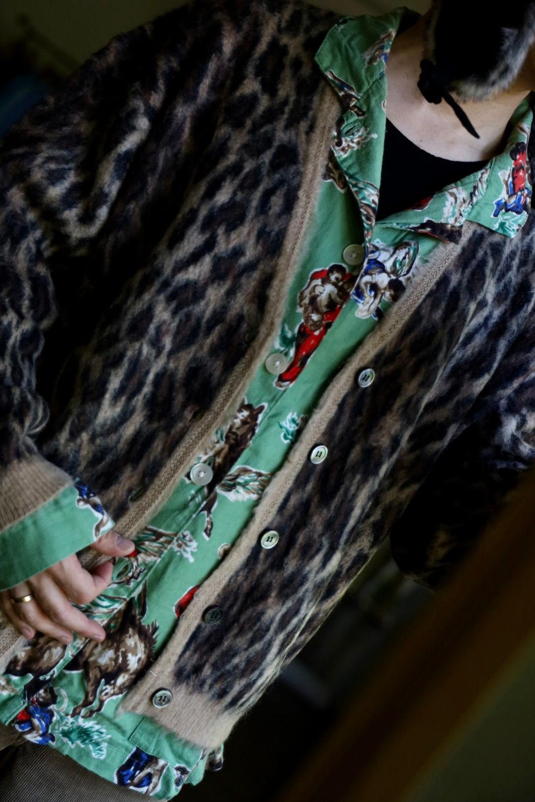 ©SAINT M×××××× MOHAIR CARDIGAN"LEOPARD"スタイル