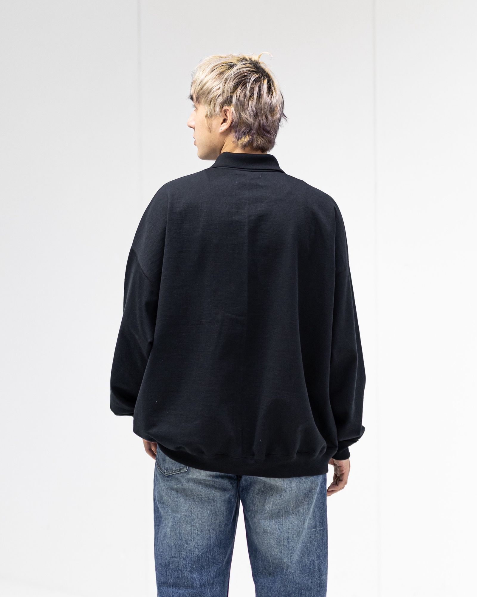 MARKAWARE 26SS HALF ZIP POLO HUGE SWEAT(A26A09CS03C)BLACK☆新作発売！