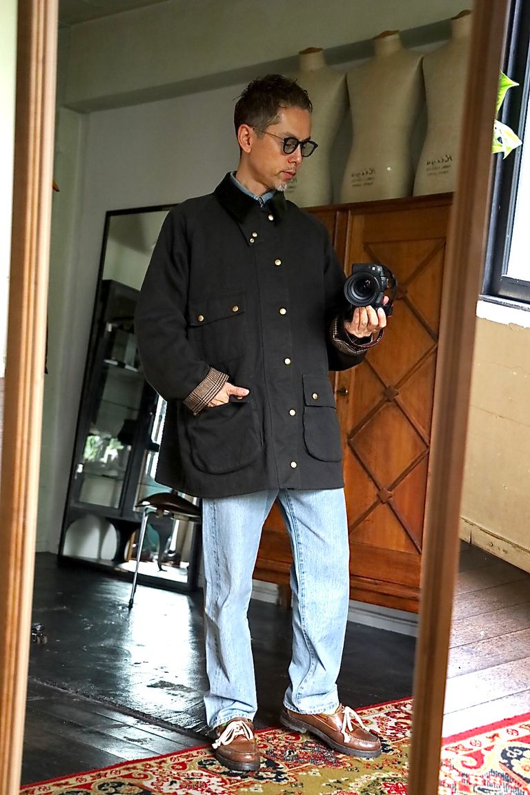 A.PRESSE 2026 STYLE2 Vintage Silk Hemp Riding Oiled Jacketスタイル
