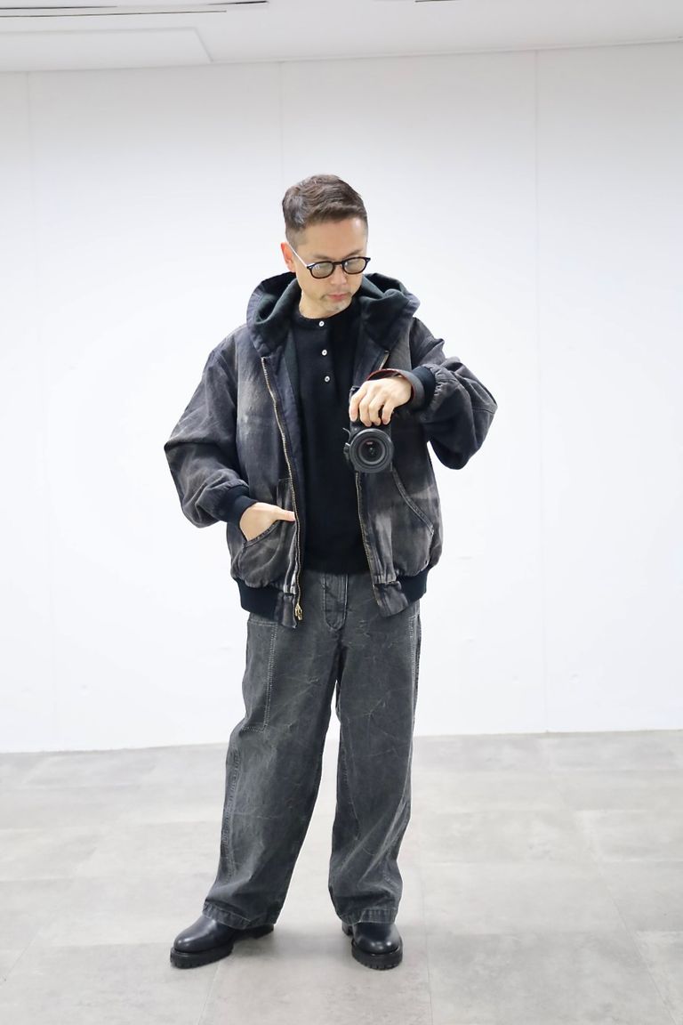A.PRESSE 2026 STYLE1 Washed Silk Nep Henry Neck Sweater"BLACK"スタイル