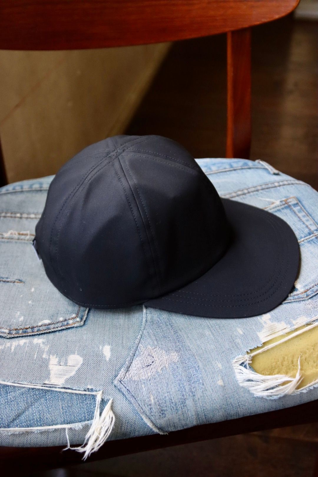 グラフペーパー Wooly Cotton Twill 6 Panel Cap(GU253-90050B)BLACK