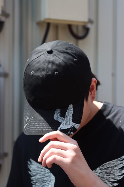 Yohji Yamamoto×New Era CROW PRINT SHORT SLEEVES COTTON TEE style.2022.4.12.