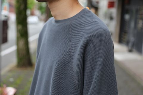 Graphpaper Waffle L/S Tee(GM203-70139B)"GRAY"Style.2020.7.15.