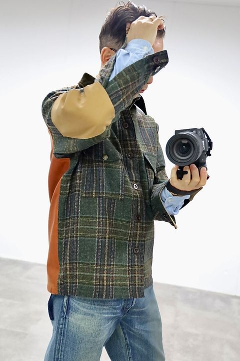 JUNYA WATANABE MAN FILSON Wネームウールチェックツイードレザージャケット2025.11.3.