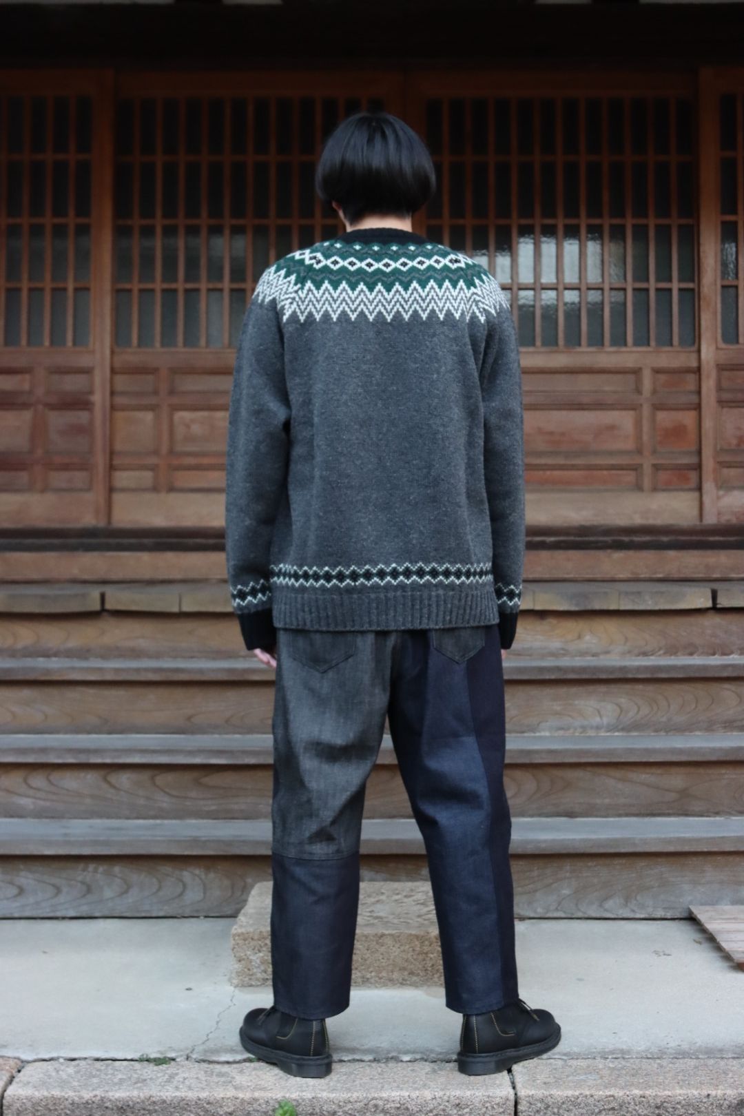 JUNYA WATANABE COMME des GARCONS MAN ウールジャガードニット求心柄