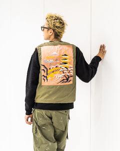 BOW WOW 25FWバウワウ REMADE USN DECK VEST SUKAJAN EMB AGED(BW252-RUDVE)AGED OD×PINK ★10月11日(土)発売！