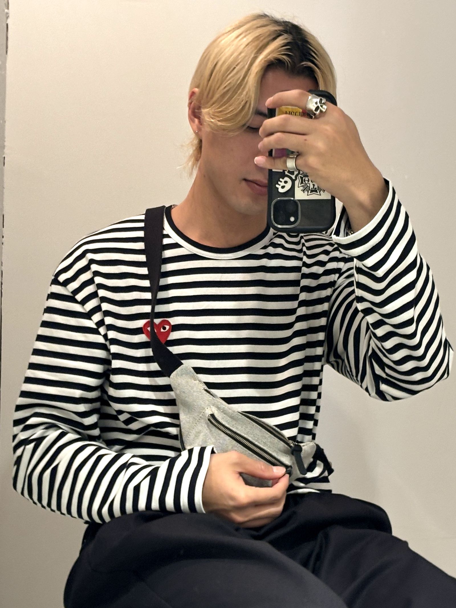 コムデギャルソン ボーダーTシャツ レディース ハッピーバッグ 2024年末購入 COMME des GARCONS コムデギャルソンCOMME メッセージプリント