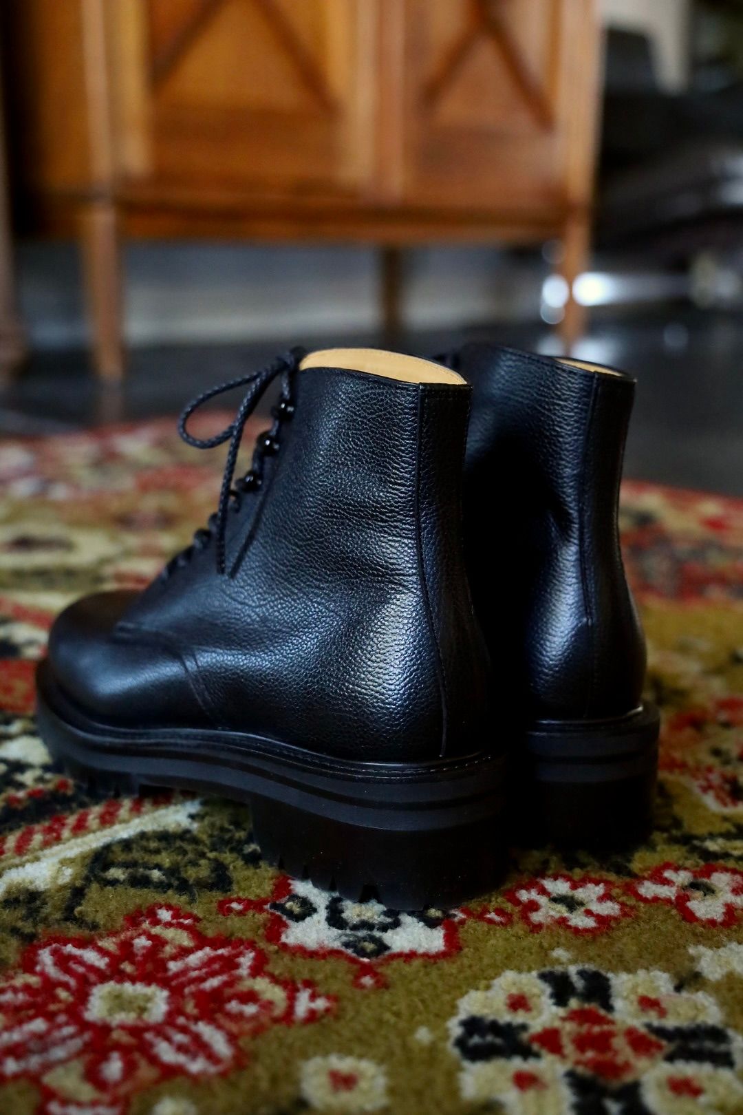 FOOTWORKSフットワークス レースアップブーツ WOMENS Lace-up shoes in grain leather(F03-0002_W)BLACK☆新作発売！