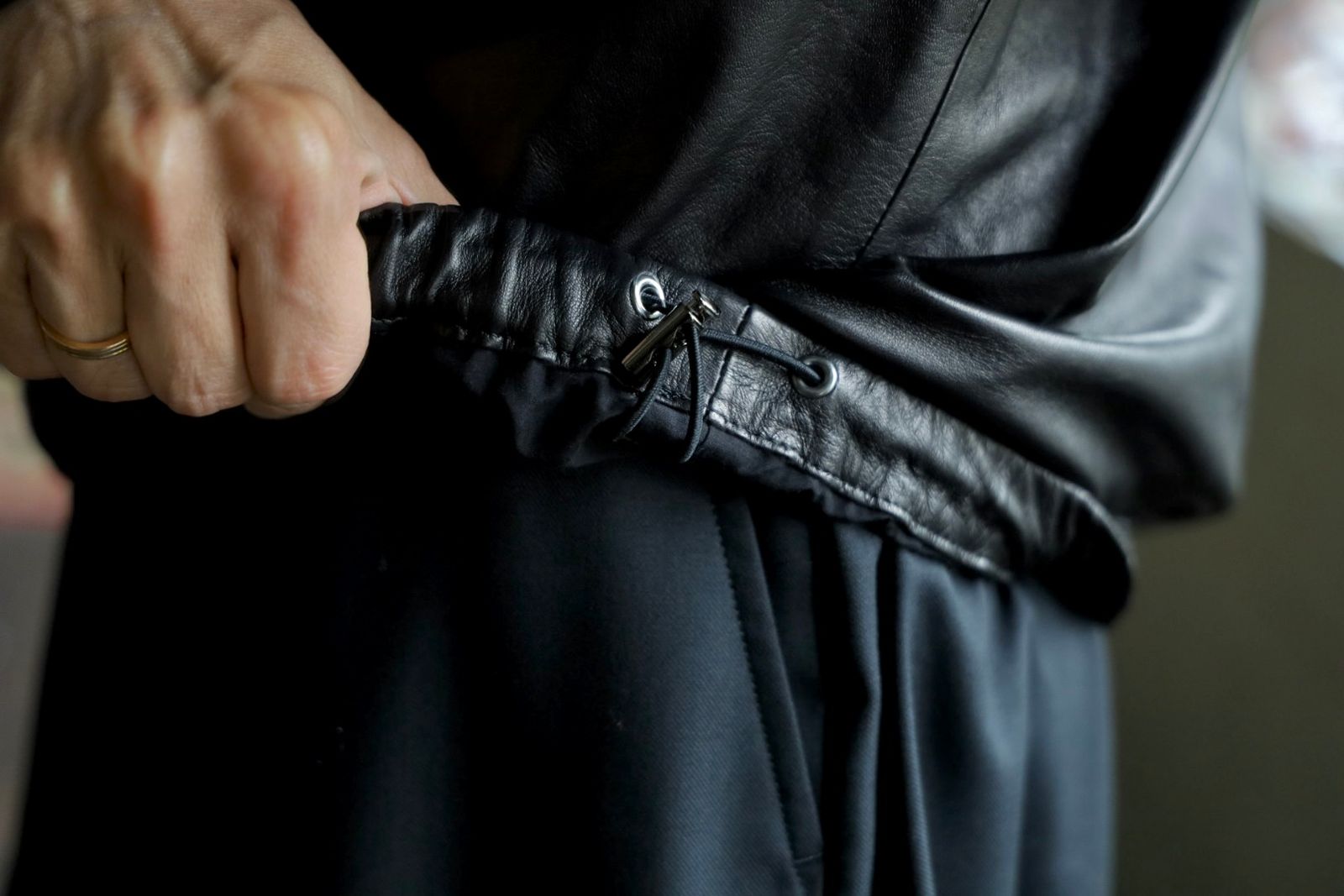 A.PRESSE 2026 STYLE2 Leather Pullover Snap Shirtsスタイル