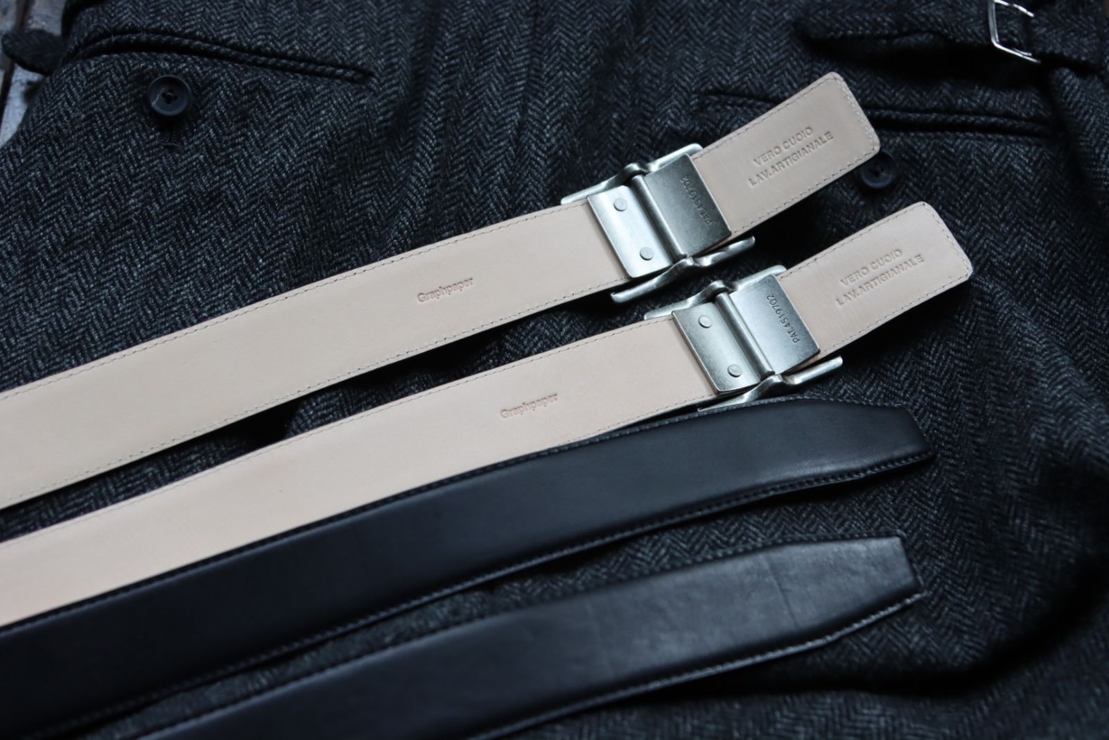 軽量+ストレッチ性+吸水速乾 Graphpaper Holeless Leather Belt 23SS