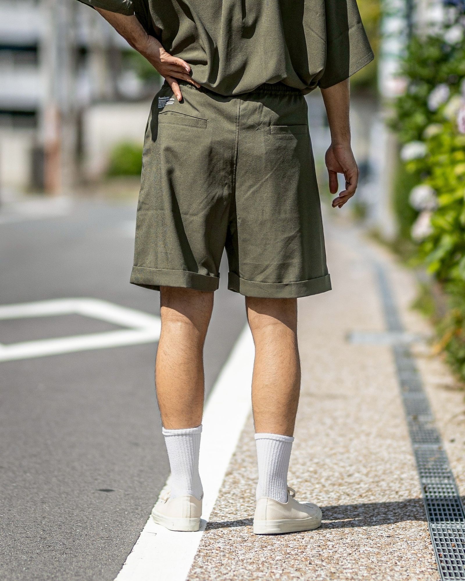 フレッシュサービス SEERSUCKER EASY SHORTS (FSC252-40044)KHAKI