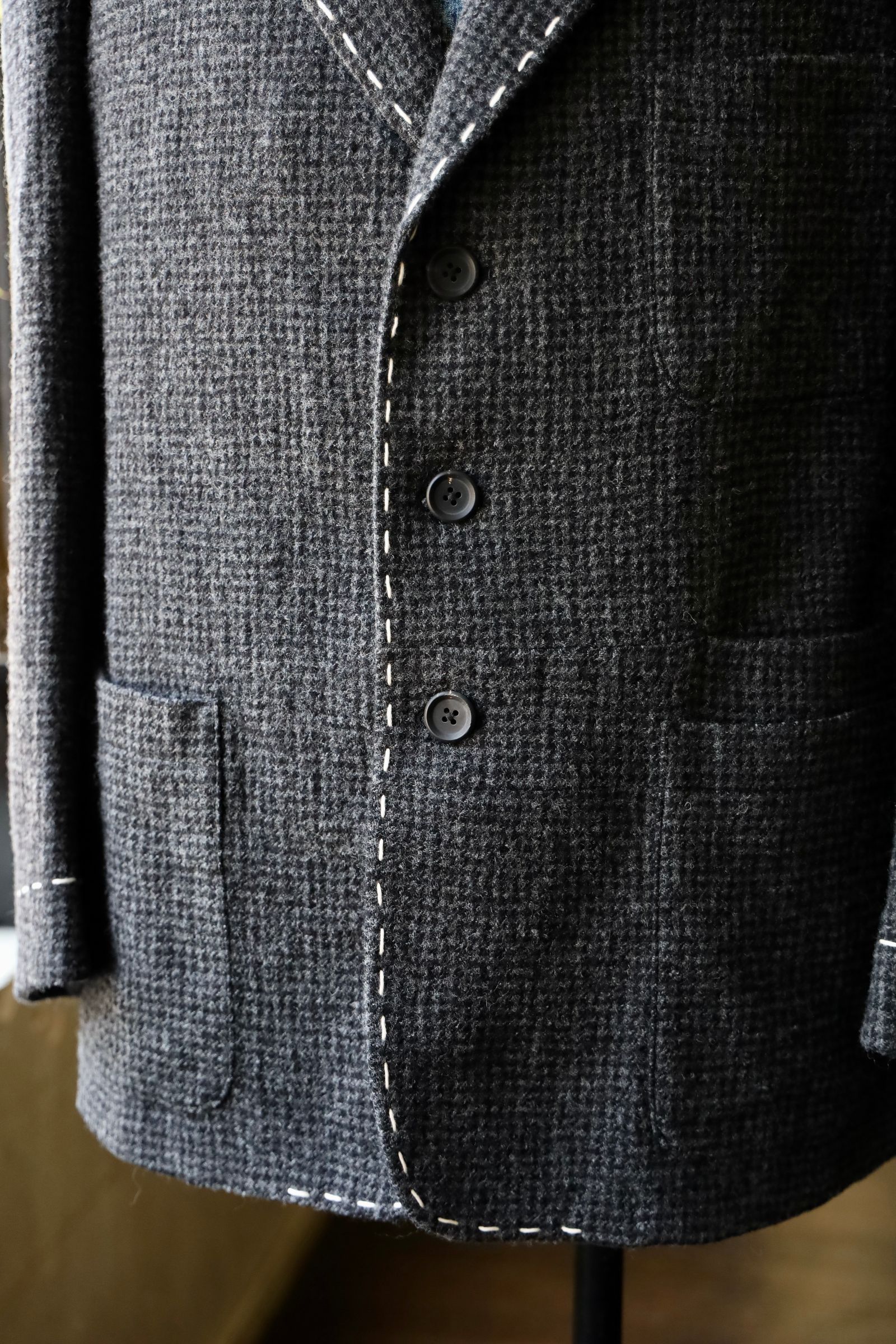 ワイズフォーメンY's for men 25AW HOUNDSTOOTH STITCH JACKET (ML-J13-106)BLACK
