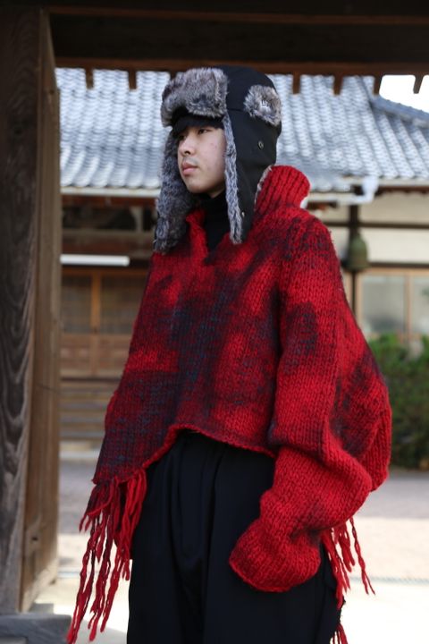 Yohji Yamamoto 朝倉ぺイント手編タートルCニット style 2020.12.16.