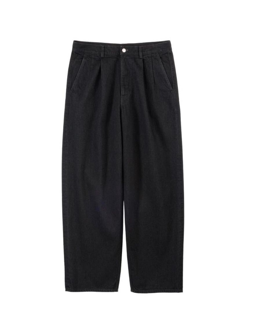 グラフペーパー25AW Selvage Denim Two Tuck Pants(GU253-40061RB)BLACK_WASHED☆7月26日(土)発売！