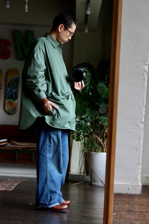 フレッシュサービス 22SS CARGO POCKET REGULAR COLLAR UTILITY SHIRT"CEDAR"スタイル.2022.6.6.