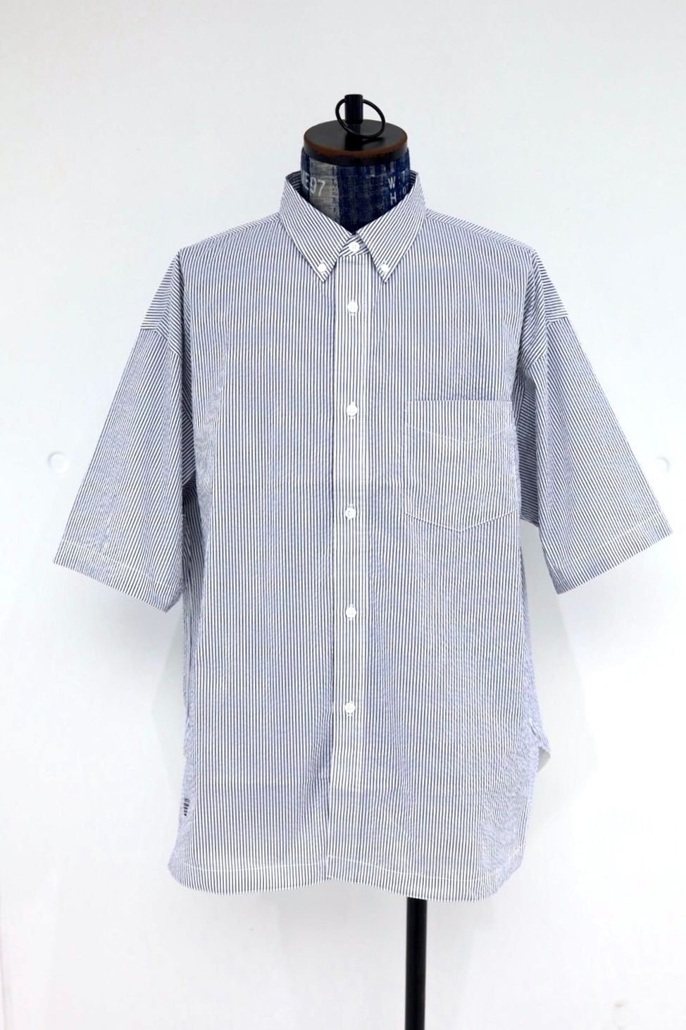 フレッシュサービス SEERSUCKER S/S B.D SHIRT (FSC261-50228)WHITExNAVY★2月14日(土)発売