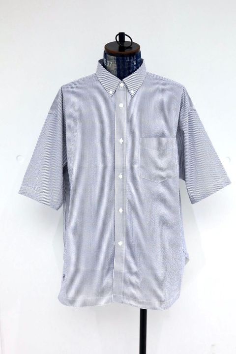 フレッシュサービス SEERSUCKER S/S B.D SHIRT (FSC261-50228)WHITExNAVY★2月14日(土)発売