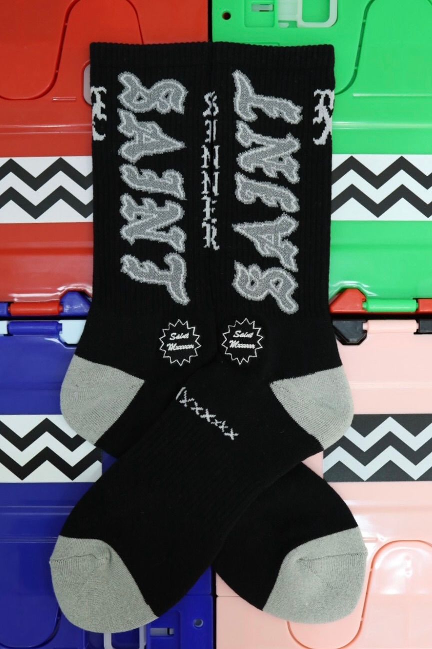 セントマイケル 26SS SAINT SOCKS(SM-MK8-0000-109)BLACK×GRAY☆4月11日(土)発売！